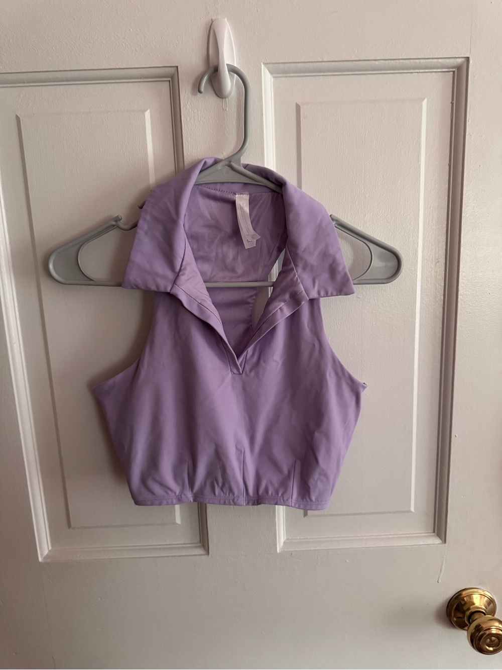 Sleeveless Lavender Collared activewear sport bra/crop Top